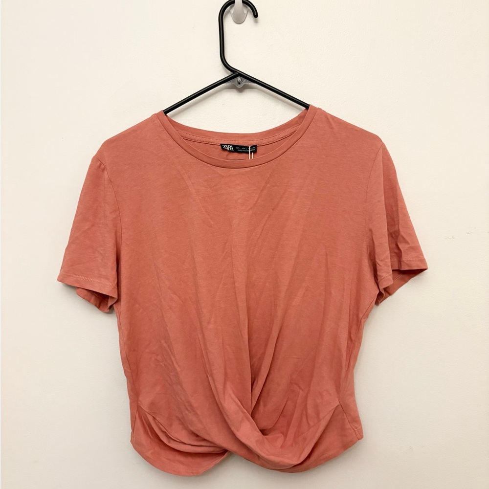 Zara NWT front knot short sleeve